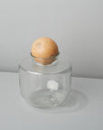 Γυάλινο Δοχείο Αποθήκευσης με Καπάκι από Mango Wood (Spherical)