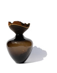 Handmade vase – Blown glass & wood (29×24 cm) – Smoke