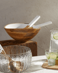 Ξύλινο Σετ Σερβιρίσματος Σαλάτας από Mango Wood (Μπολ & Κουτάλες – Πλήρες Σετ)