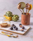 Σετ Σερβιρίσματος Τυριών από Mango Wood (Τυροκαλύπτρα & Εργαλεία Τυριού)